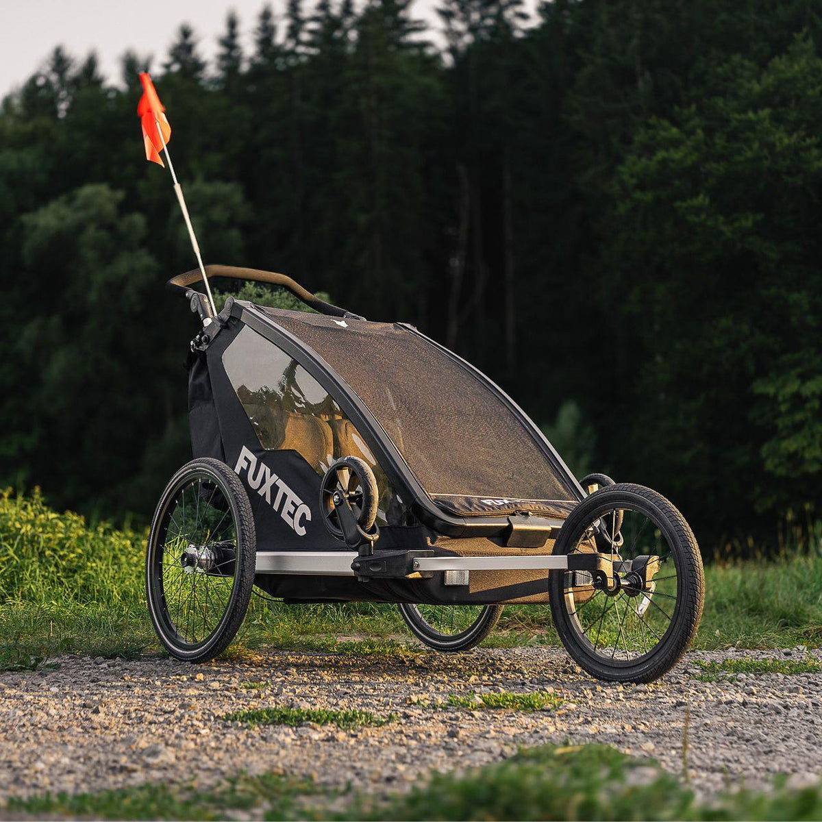 FUXTEC Fahrradanhänger/Jogger FX-FA1-SET-PURPUR mit Jogger-Rad