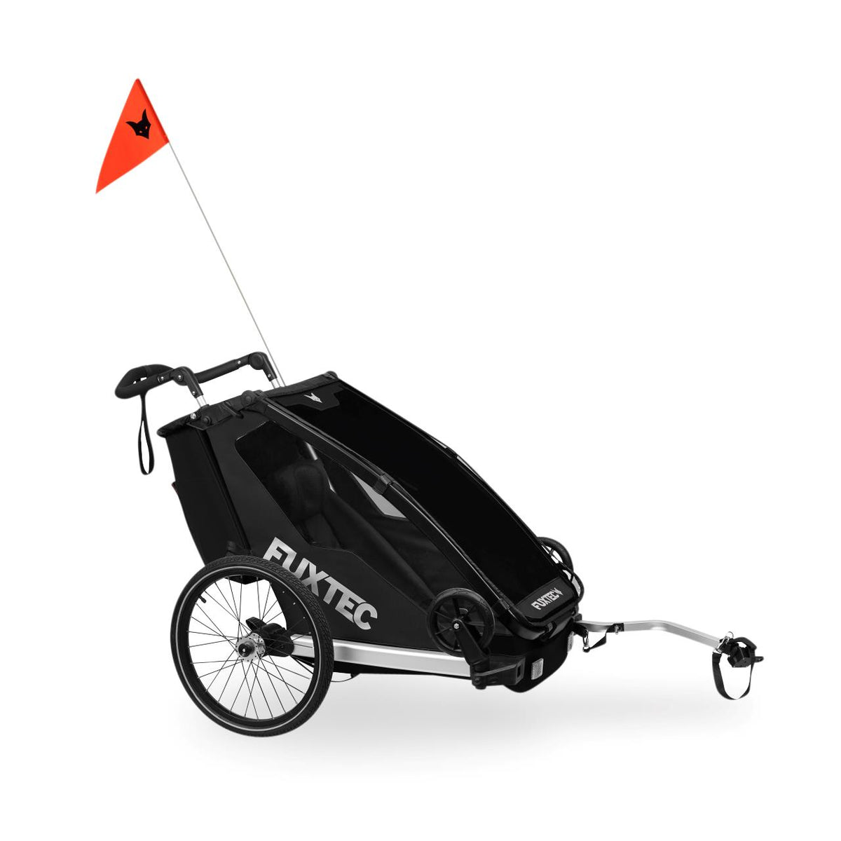 FUXTEC Fahrradanhänger FX-FA1S schwarz mit Joggerrad
