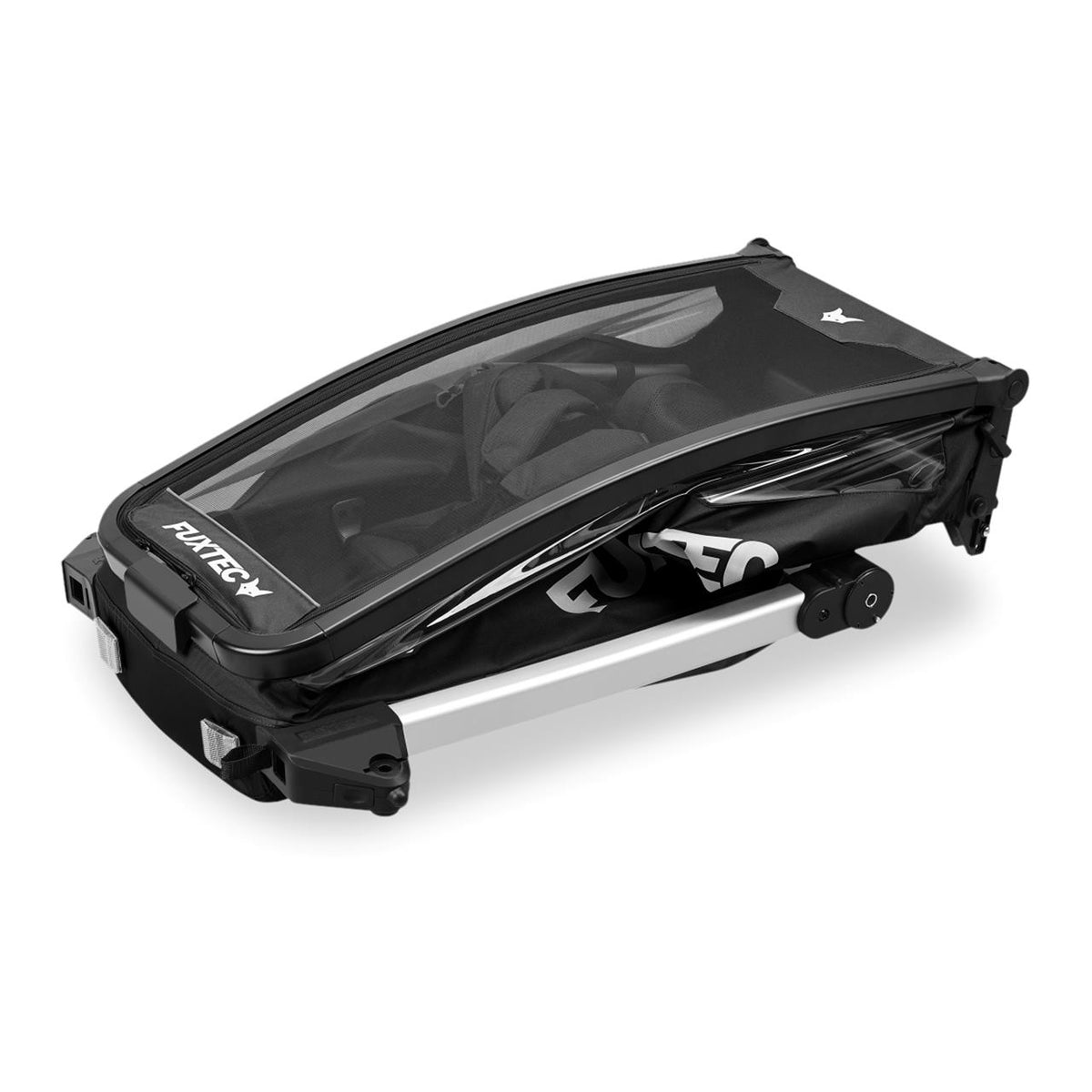 FUXTEC Fahrradanhänger FX-FA1S schwarz mit Joggerrad