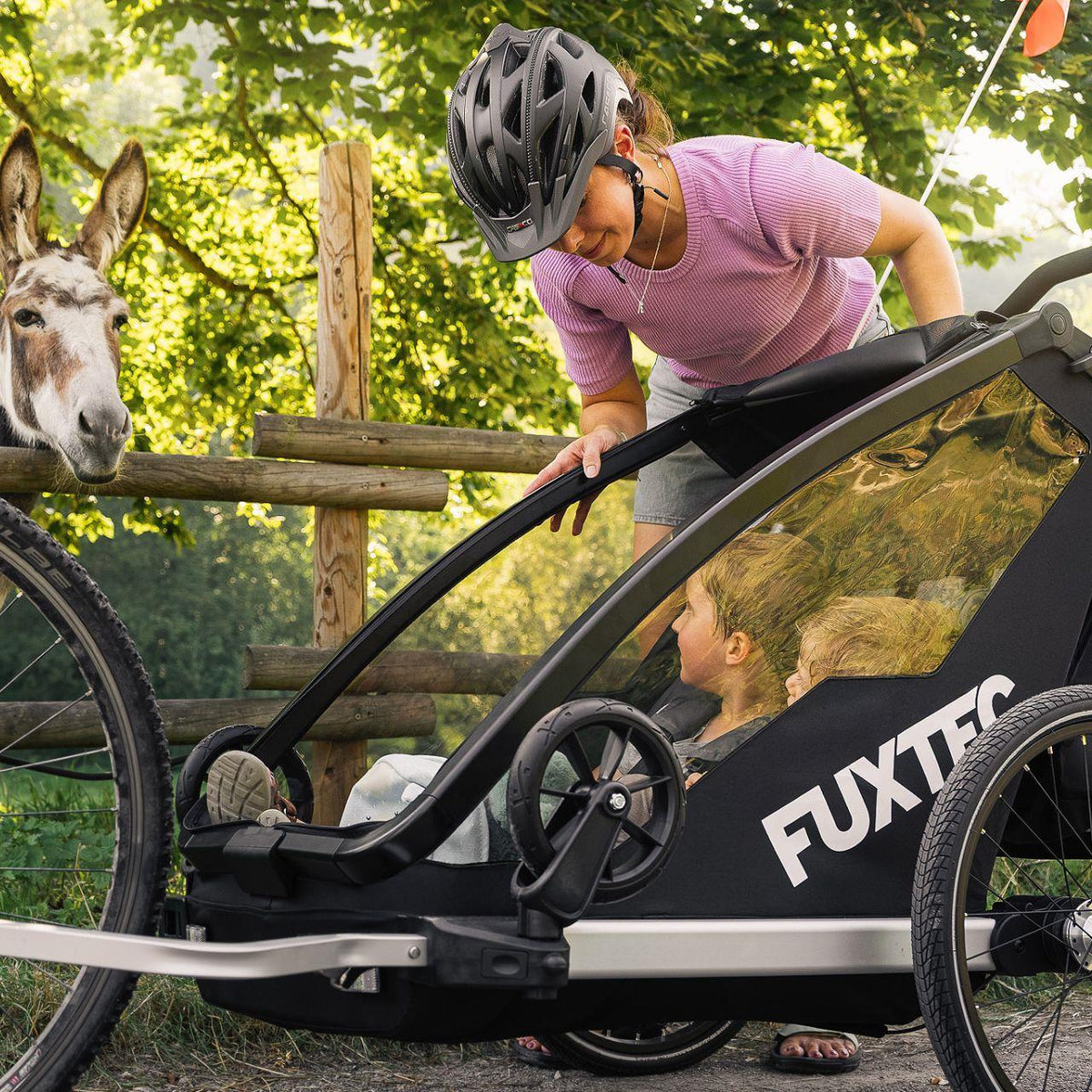 FUXTEC Fahrradanhänger/Jogger FX-FA1-SET-PURPUR mit Jogger-Rad