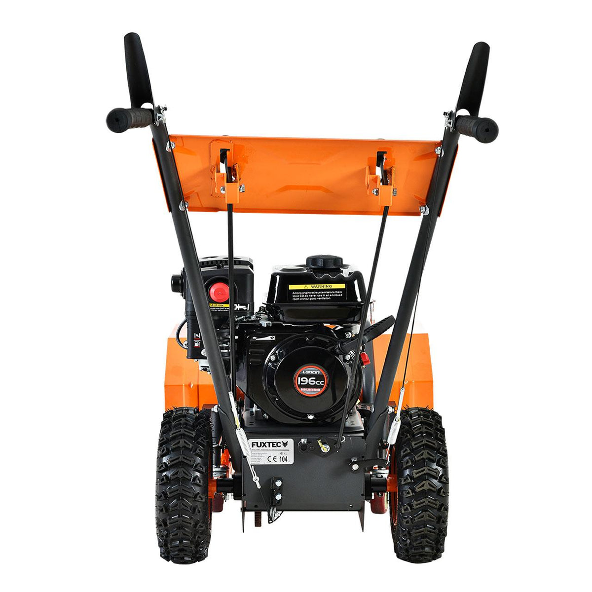 FUXTEC Benzin Kehrmaschine Set FX-KM196-SET3 mit Schneeschild und  Kehrgutsammelbehälter
